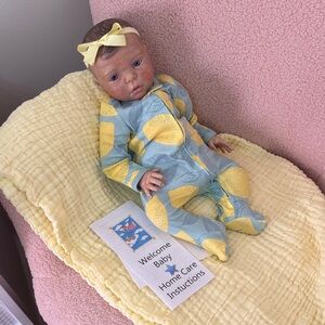 Reborn Baby Doll in Yellow and Blue Ensemble